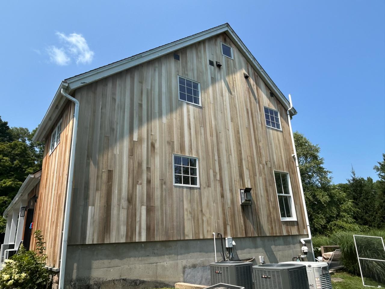 Wood siding restored after house washing — Fairfield County, CT