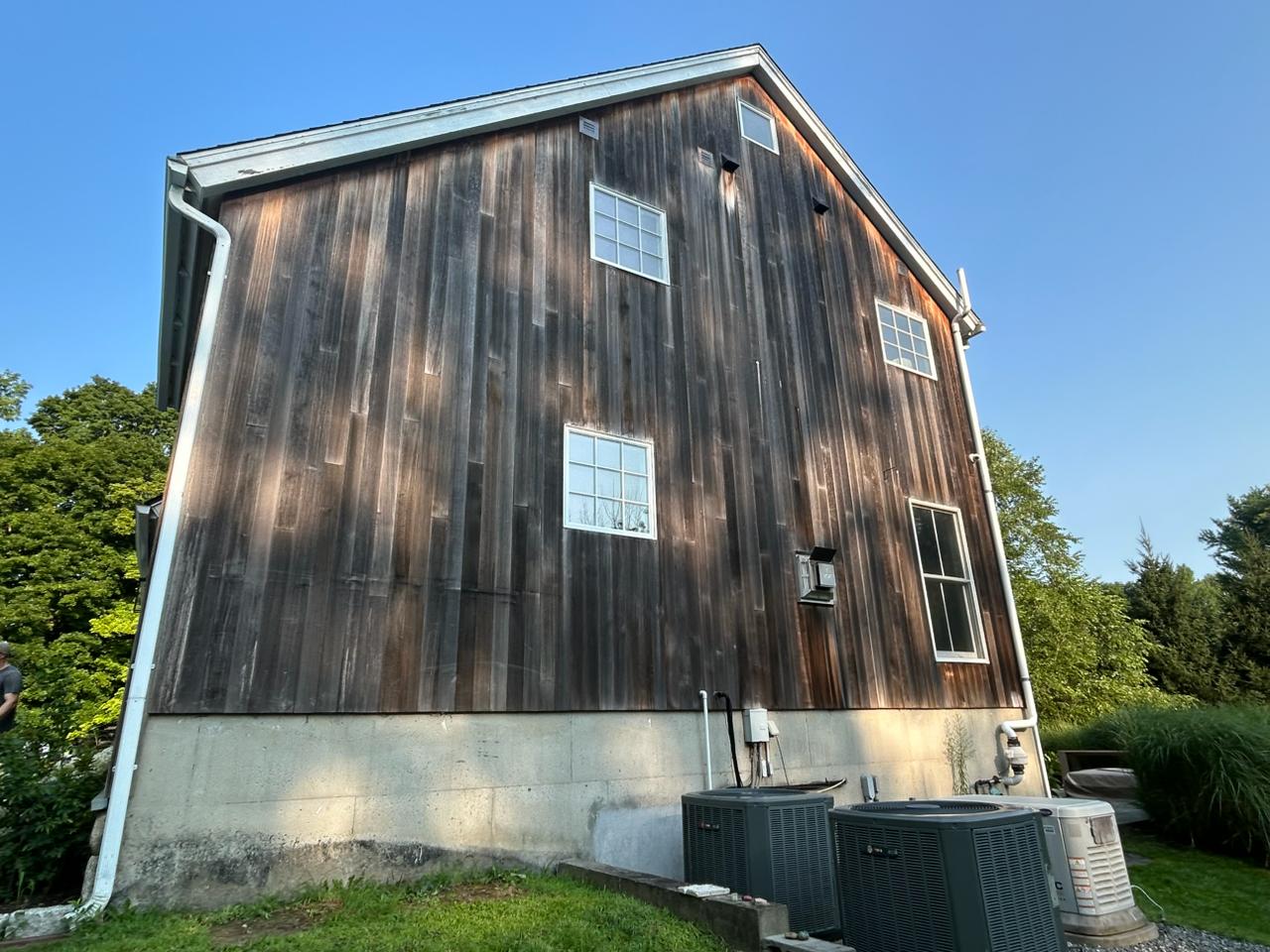 Weathered wood siding before house washing — Fairfield County, CT